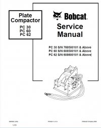 repair manual Bobcat PC 30, PC 60, PC 62 Plate Compactor Service Manual PDF