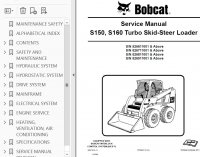 repair manual Bobcat S150 and S160 Turbo Skid Steer Loader Service Manual PDF
