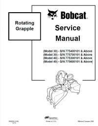 repair manual Bobcat Rotating Grapple 30, 40 Models Service Manual PDF