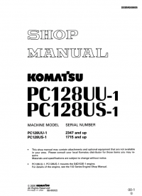 repair manual Komatsu Hydraulic Excavator PC128US-1 Set of PDF