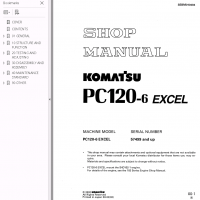 repair manual Komatsu Hydraulic Excavator PC120-6 Set of PDF Manuals