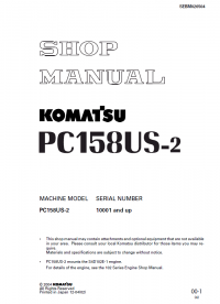 repair manual Komatsu Hydraulic Excavator PC158US-2 Set of PDF Manuals