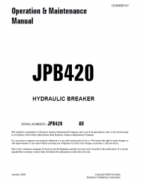 repair manual Komatsu Hydraulic Breaker JPB420 Operation and Maintenance Manual PDF
