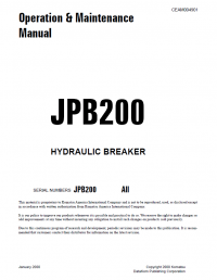repair manual Komatsu Hydraulic Breaker JPB200 Operation and Maintenance PDF Manual