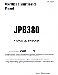 repair manual Komatsu Hydraulic Breaker JPB380 Operation and Maintenance Manual PDF