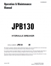 repair manual Komatsu Hydraulic Breaker JPB130 Operation and Maintenance Manual PDF