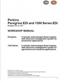 repair manual Perkins Peregrine EDi, 1300 Series EDi Engines Workshop Manual PDF