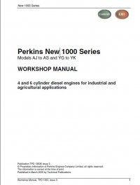 repair manual Perkins New 1000 Series Engines Workshop Manual PDF for JCB