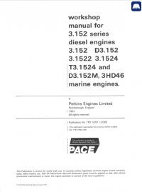 repair manual Perkins 3.152, D3.152, 3.1522, 3.1524, T3.1524, D3.152M, 3HD46 Engines Workshop Manual PDF