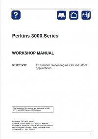 repair manual Perkins 3012/CV12 Engine 3000 Series Workshop Manual PDF
