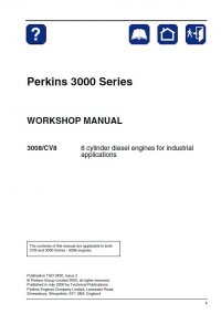 repair manual Perkins 3008/CV8 Engines 3000 Series Workshop Manual PDF