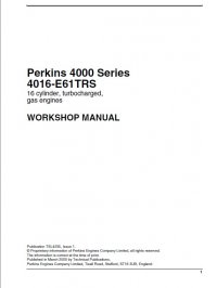 repair manual Perkins 4016-E61TRS Engine Workshop Manual PDF