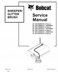 repair manual Bobcat 44, 54, 60, 72 Sweeper / Gutter Brush Service Manual PDF