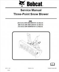 repair manual Bobcat 54, 66, 72 Inch Three-Point Snow Blower Service Manual PDF
