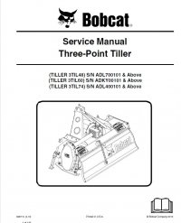 repair manual Bobcat 3TIL48, 3TIL60, 3TIL74 Three-Point Tiller Service Manual PDF