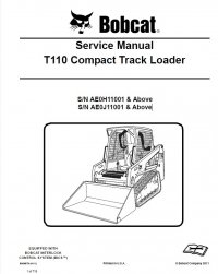 repair manual Bobcat T110 Compact Track Loader Service Manual PDF