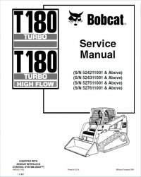 repair manual Bobcat T180 Turbo, T180 Turbo High Flow Loaders Service Manual PDF