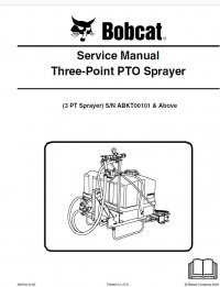 repair manual Bobcat Three-Point 3 PT Sprayer Service Manual PDF