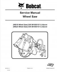repair manual Bobcat WS18, WS24 Wheel Saw Service Manual PDF