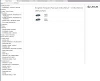 repair manual Lexus ES250/ES350 Repair Manual 06/2012-06/2015