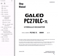 repair manual Komatsu Hydraulic Excavator Galeo PC270-7 PDF Set of Manuals