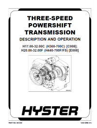repair manual Hyster Class 5 For E008 (H20.00-32.00F Europe) Internal Combustion Engine Trucks PDF Manual