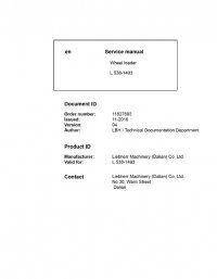 repair manual Liebherr L538 - 1493 Wheel Loader Service Manual PDF