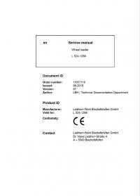 repair manual Liebherr L524 - 1266 Wheel Loader Service Manual PDF