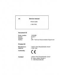 repair manual Liebherr L526 - 1558 Wheel Loader Service Manual PDF