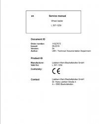 repair manual Liebherr L 507 - 1259 Wheel Loader Service Manual PDF