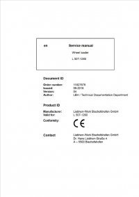 repair manual Liebherr L 507 - 1260 Wheel Loader Service Manual PDF