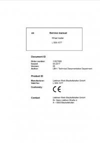 repair manual Liebherr L506 - 1577 Wheel Loader Service Manual PDF