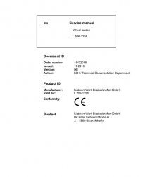 repair manual Liebherr L506 - 1258 Wheel Loader Service Manual PDF