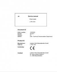 repair manual Liebherr L 576 - 1333 Wheel Loader Service Manual PDF