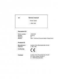 repair manual Liebherr L 566 - 1484 Wheel Loader Service Manual PDF