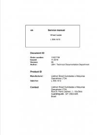 repair manual Liebherr L 556 - 1410 Wheel Loader Service Manual PDF