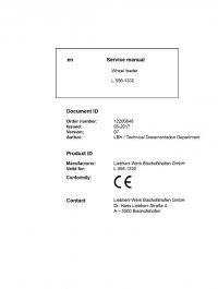 repair manual Liebherr L 556 - 1332 Wheel Loader Service Manual PDF