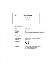 repair manual Liebherr L 550 - 1214 Wheel Loader Service Manual PDF