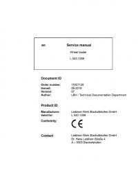 repair manual Liebherr L 542 - 1269 Wheel Loader Service Manual PDF