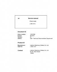 repair manual Liebherr L 580 - 1412 Wheel Loader Service Manual PDF