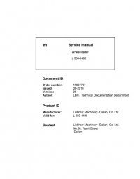 repair manual Liebherr L 580 - 1495 Wheel Loader Service Manual PDF