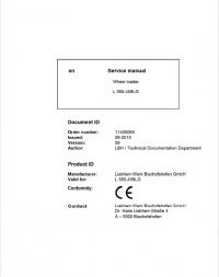 repair manual Liebherr L 580 - 459LG Wheel Loader Service Manual PDF