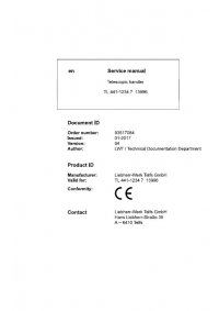 repair manual Liebherr TL 441-1234 Telescopic Handler Service Manual PDF
