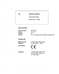 repair manual Liebherr TL 436-1620 Telescopic Handler Service Manual PDF