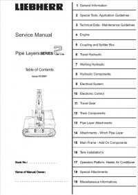 repair manual Liebherr RL 22-52 Pipe Layers Series 2 Litronic Service Manual PDF