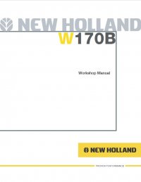 repair manual New Holland W170B Wheel Loader Workshop Manual PDF