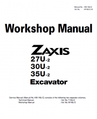 repair manual Hitachi Excavator Zaxis 27U-2, 30U-2, 35U-2 Workshop Manual PDF