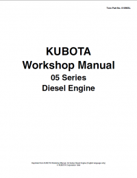 repair manual Kubota 05 Series Diesel Engine Workshop Manual PDF 9Y011-02432