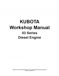 repair manual Kubota 03 Series Diesel Engine Workshop Manual PDF