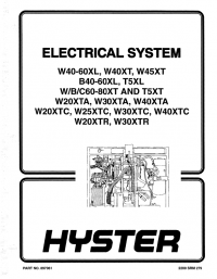 repair manual Hyster Class 3 For A454 (W20-40XTC) Electric Motor Hand Trucks PDF Manual